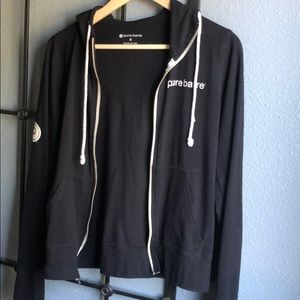 Pure Barre zip-up jacket with hood size small